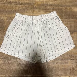 Sienna Sky High Waist White Striped Shorts